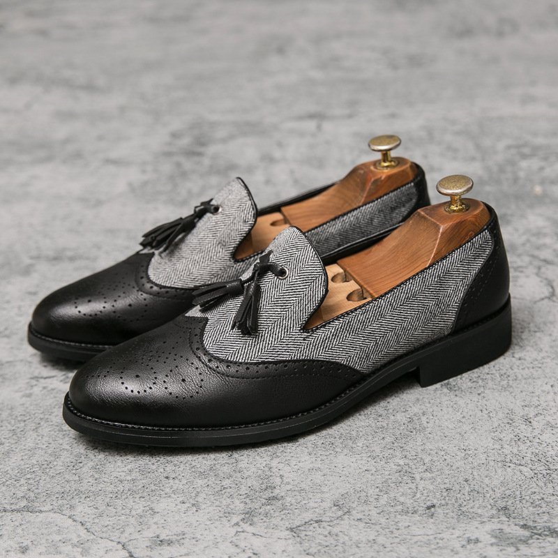 Sapatos de Couro Masculinos Casuais e Versáteis Estilo Inglês