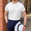 Camiseta Masculina de Verão Estilo Dandy com Gola Pequena
