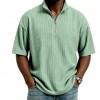 Blusa Masculina de Verão, Larga, Casual e de Cor Sólida com Trama Waffle