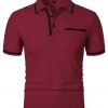 Camiseta Masculina Casual de Manga Curta com Gola Lapela