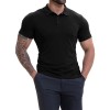 Camiseta Masculina Casual Respirável de Manga Curta com Gola Lapela, Combina com Tudo