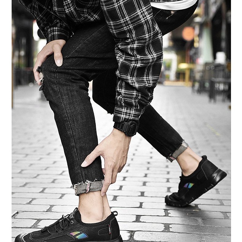 Sapatos Masculinos Casuais de Malha Antiderrapantes para Ar Livre