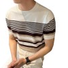 Blusa Masculina de Tricô Listrada com Gola Redonda, para Verão